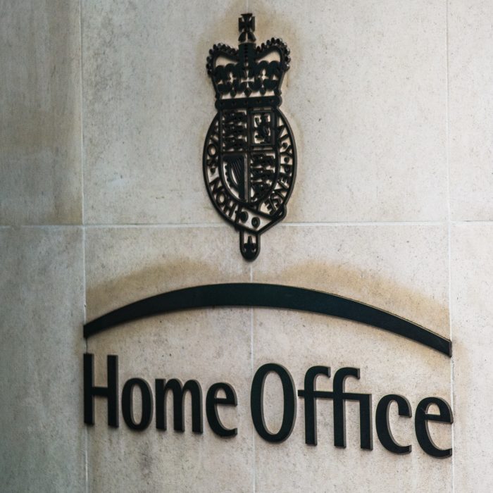 Home office logo on building