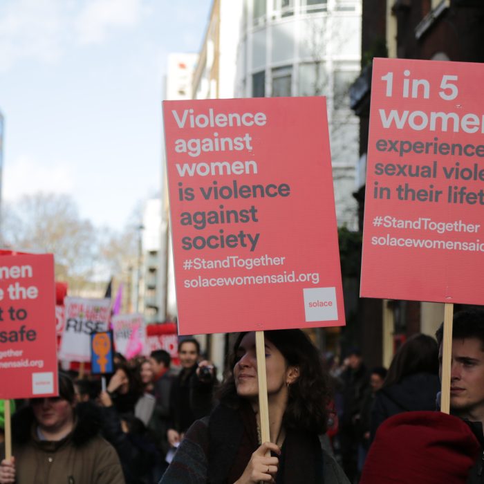 Solace marching at Million Women Rise against violence against women and girls