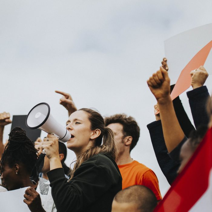 women protesting
