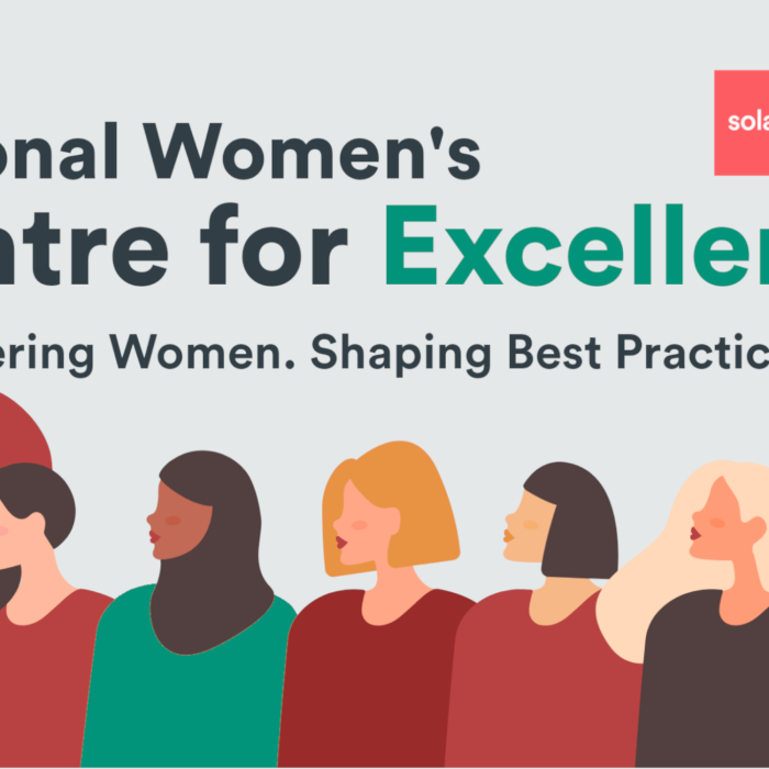 illustration of a row of women facing left